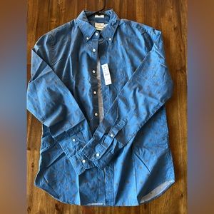 J.Crew Slim fit long sleeve patterned oxford in colorful blue. Size M.